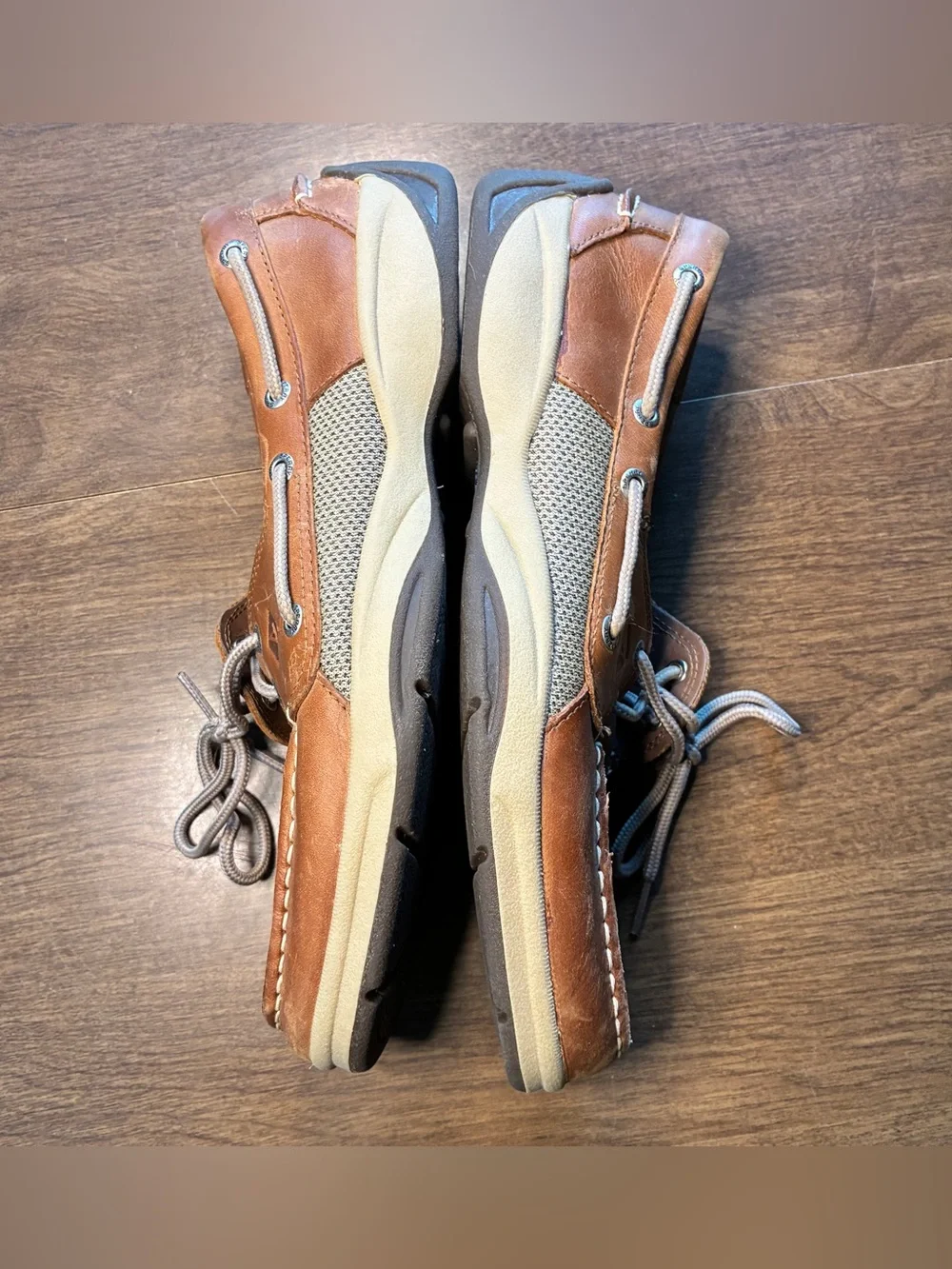 Sperry Top Sider Tarpon Tan Leather Boat Shoe Brown 10 Eye Lace Up A2061317